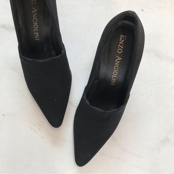 ENZO ANGIOLINI pointy black heels shimmer vintage - Picture 3 of 4